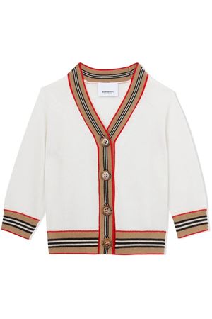 Cardigan in lana bianco BURBERRY KIDS | 8054225A1452